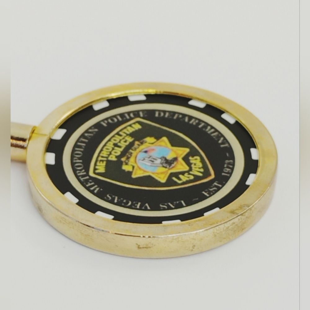 Las Vegas Keyring Gold Metal And Plastic